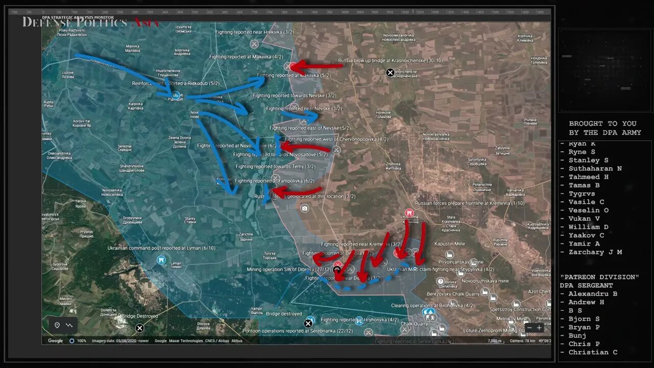 [ Kreminna Offensive ] Russia attacks from Makiivka to Serebryanske Forestry; Ukr counter at Nevske