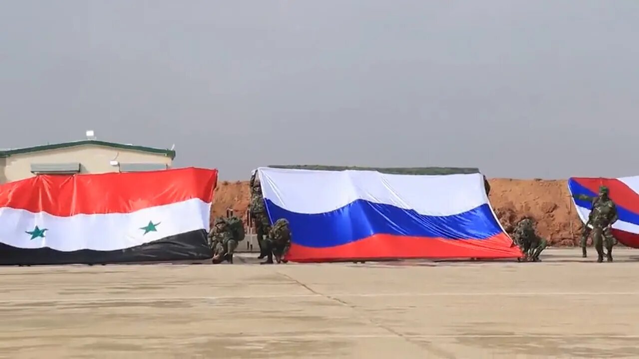 Russian and Syrian military restored the Jayrah airfield and re-opened with this beautiful ceremony