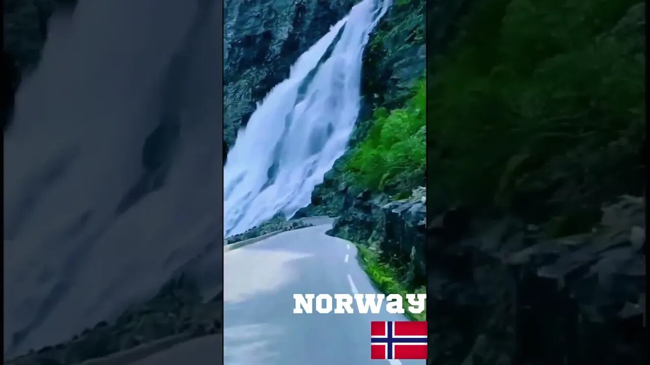 Amazing Mountain Waterfall In Norway #shortsfeed #shorts #short