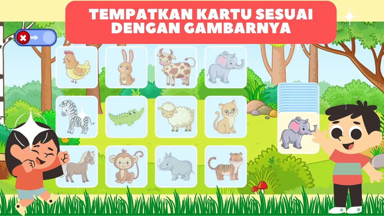 Game Anak Edukasi Hewan & Buah - Tempatkan Kartu Sesuai Dengan Gambar Hewannya #10