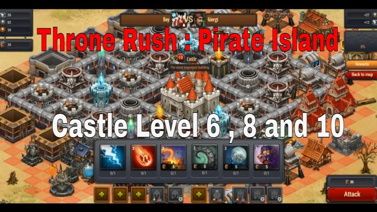 Throne Rush : Pirate Island Castle Level 6, 8 and 10 Update January 2023