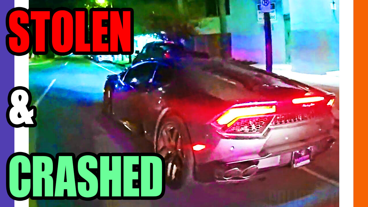 Guy Wrecks His Stolen Lamborghini Huracán Running From The Cops