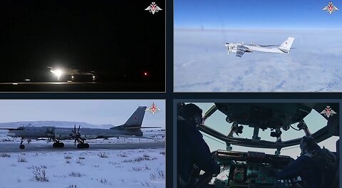 Two Tu-95MS strategic missile carriers conduct scheduled flight