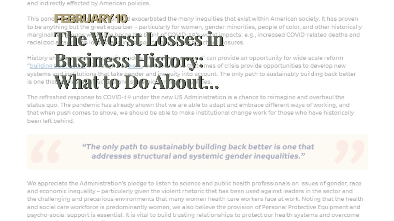 The Worst Losses in Business History: What to Do About Them