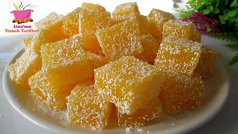 Natural Turkish Delight Recipe 👌Orange Turkish Delight