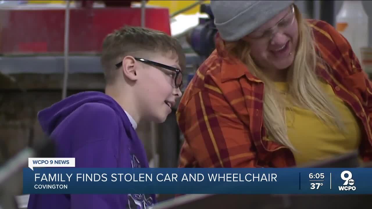 Family grateful after stolen car, wheelchair found