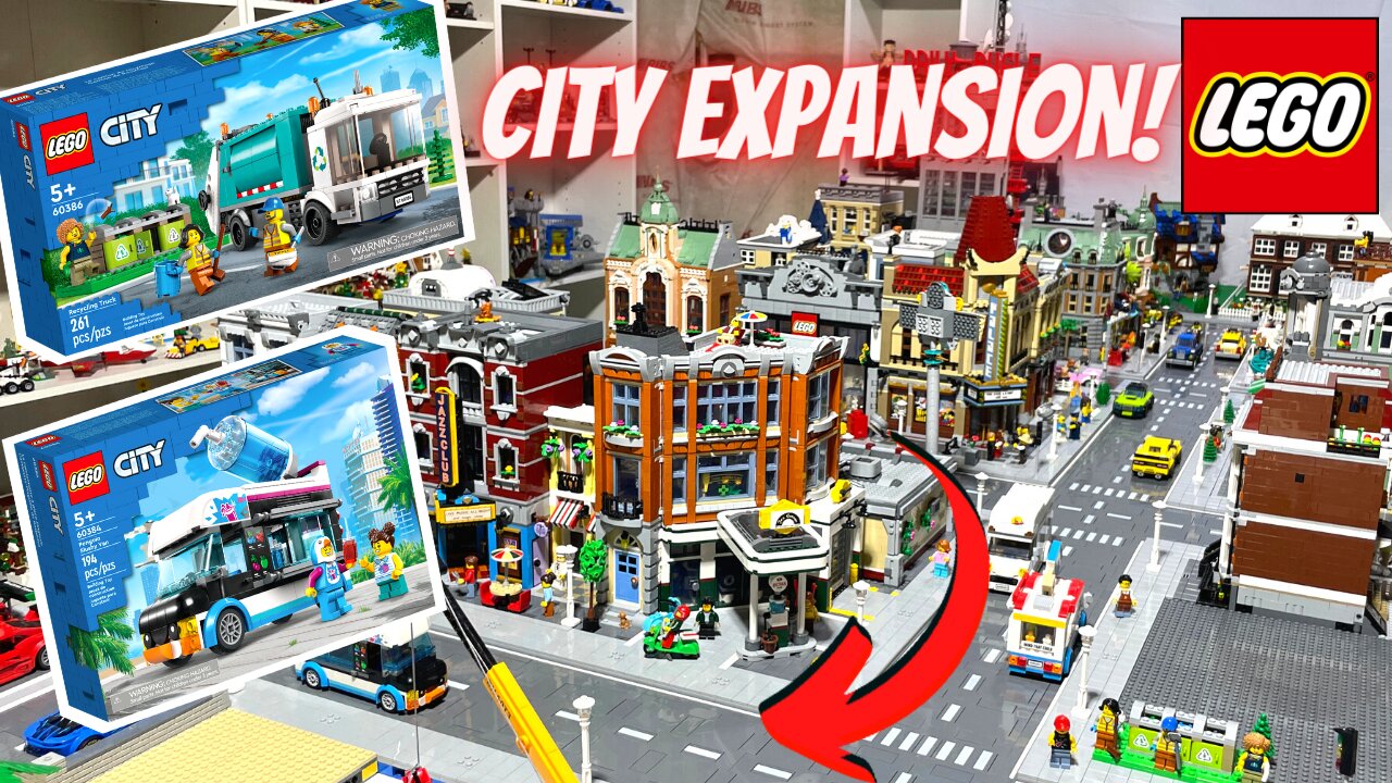 Massive LEGO City Expansion Underway! Plus Lego City Slushy Van & Recycle Truck Reviews!