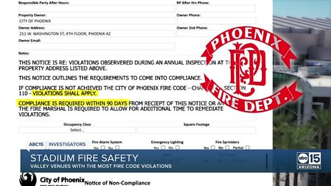 Arizona stadiums, concert venues rack up fire code violations