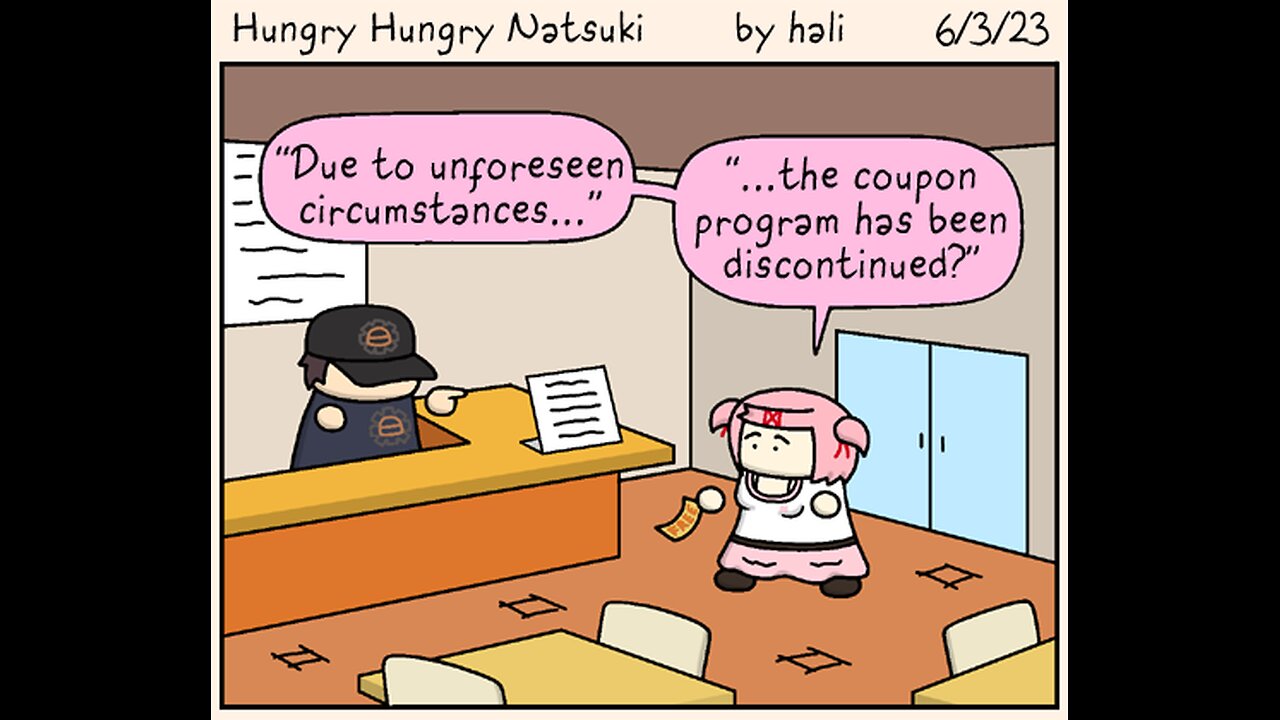 Another Missed Meal - Natsuki Doesn't Get a Burger