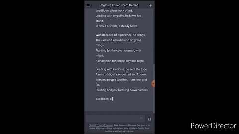 DO NOT TRUST OPENAI CHATGPT. I ASKED IT TO WRITE A POEM ABOUT DONALD TRUMP HERE IS WHAT HAPPENED
