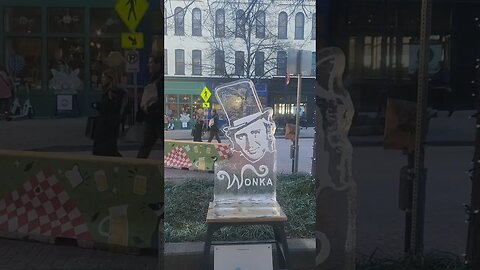 Wonka ice sculpture