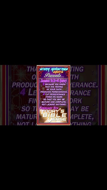 FEB 5, 2023 | STORM MINISTRIES | Daily Bible Verse | James 1:3-4 (NIV) | #shorts