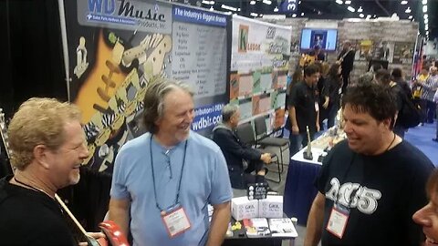 Brad Gillis Ripping it up on a Practice Amp at the NAMM Show