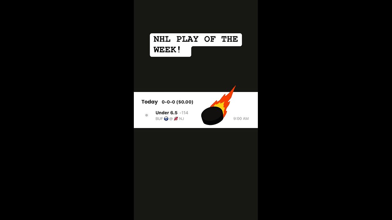 Welcome Back to Shunta’s Parlays & Picks. #buffalosabres Vs #newjerseydevils Under 6.5 !🚨 #bet