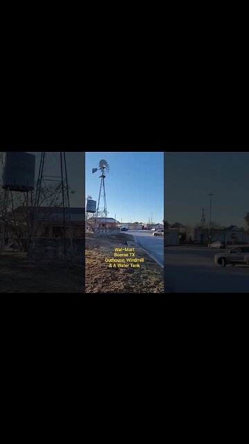 Walmart in Boerne Texas has an outhouse, a windmill, and a water tank out front. #shorts