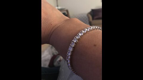 GMESME 18K White Gold Plated 4.0 Round Cubic Zirconia Classic Tennis Bracelet 66.577.588.5...