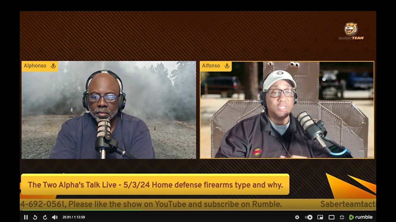 The Two Alpha's Talk Live - 5/3/24 Home defense firearms type and why.