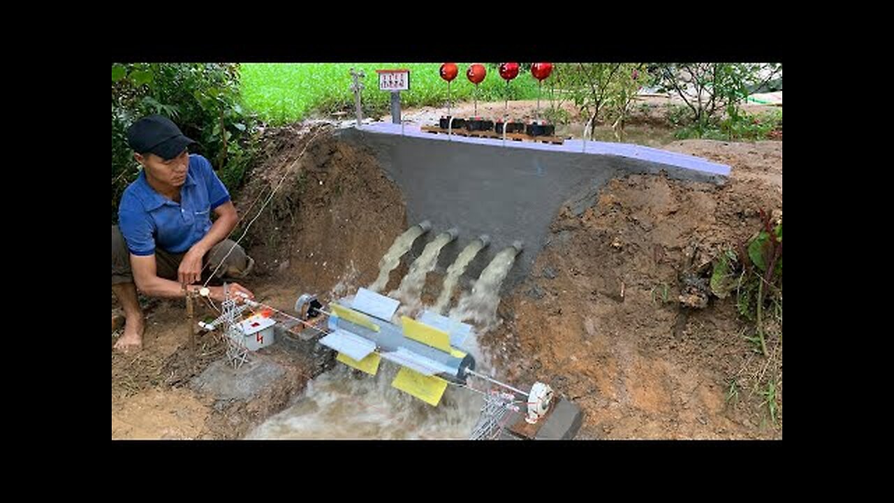 Mini Hydroelectricity With 4 Extremely Powerful Water Outlets