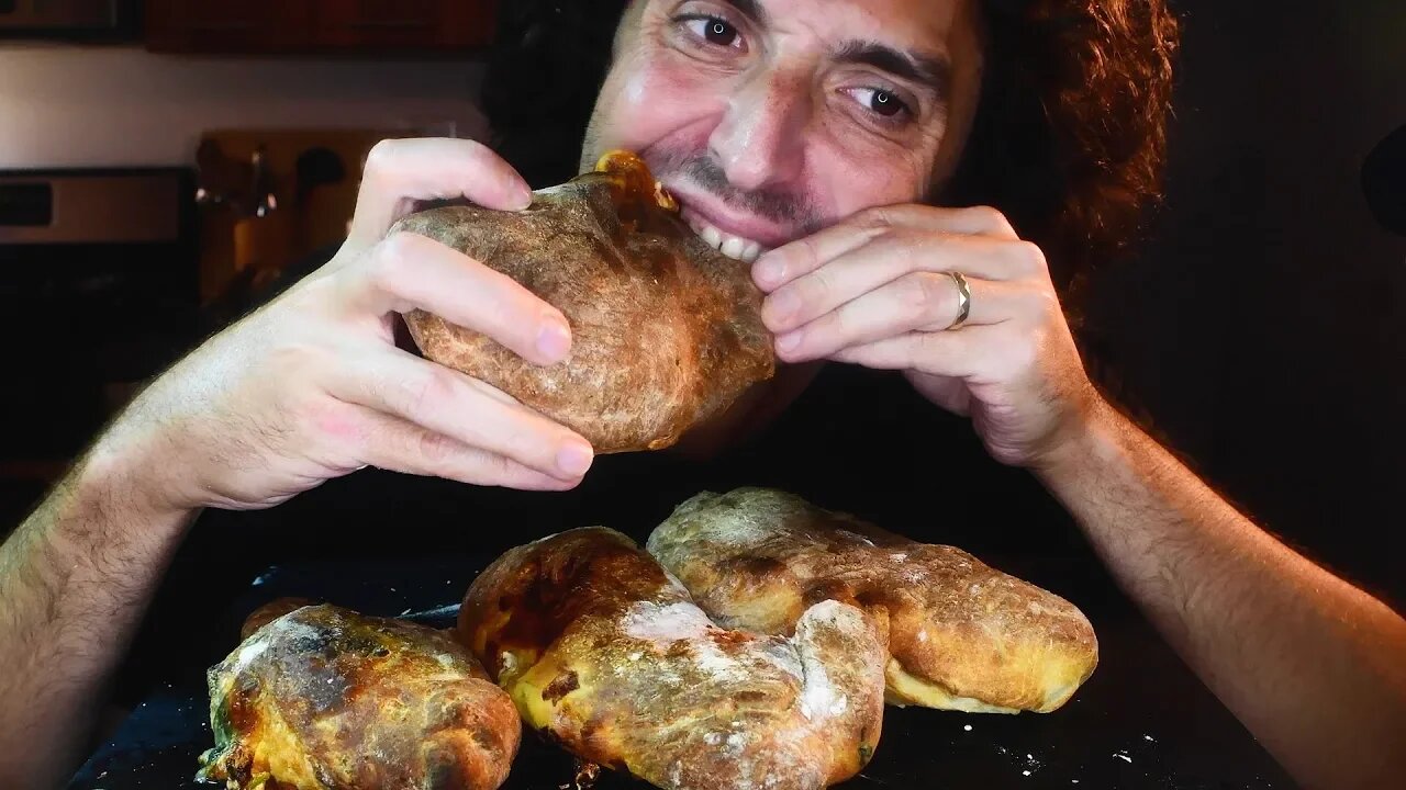 ASMR Crunchy Calzones! NO TALKING | Nomnomsammieboy