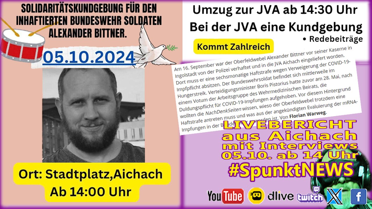 LIVE | Mahnwache JVA Aichach | Oberfeldwebel Alexander Bittner | Haftstrafe Verweigerung Impfpflicht