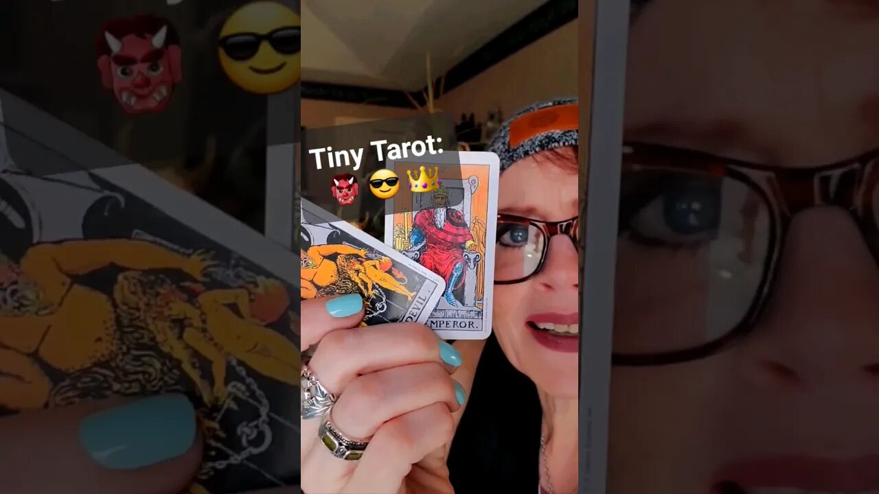 Tiny Tarot: 👹 😎 👑 #lowkeymagickal #tinytarot #tarot #dailytarot #abundance #motivation
