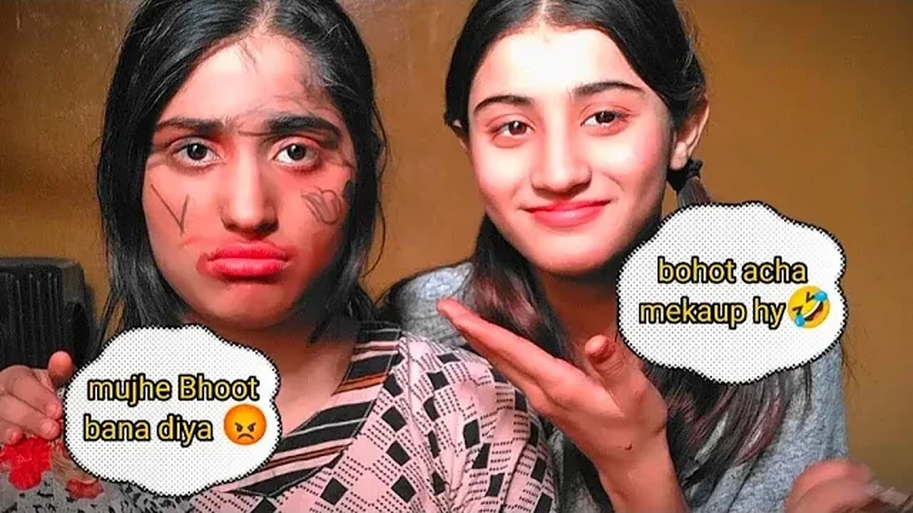 do my makeup today my sister so fanny 🤣😅#viral #comment #video #subscribe #vlog #makeup