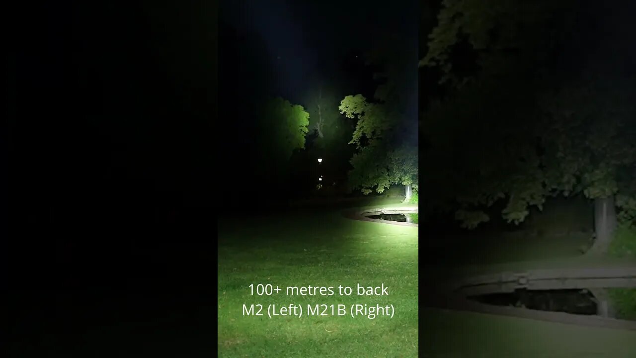 Convoy M2 vs M21B: Comparison beam shots in dark park #shorts