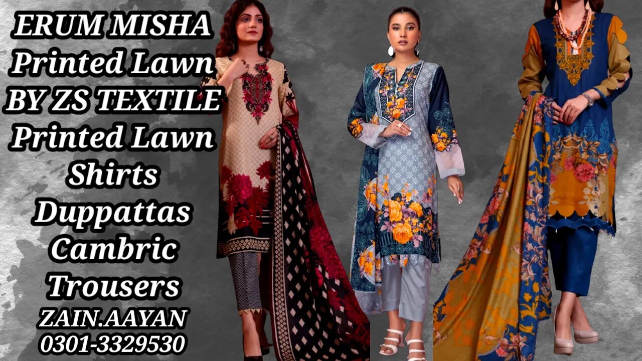 ERUM MISHA PRINTED LAWN || ZAIN.AAYAN COLLETION ||