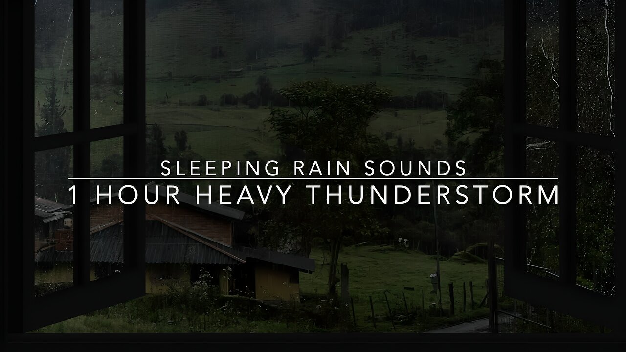 Sleeping Rain Sounds - Heavy Rain & Thunder From An Open Window - 1 Hour Rain Sounds For Sleep