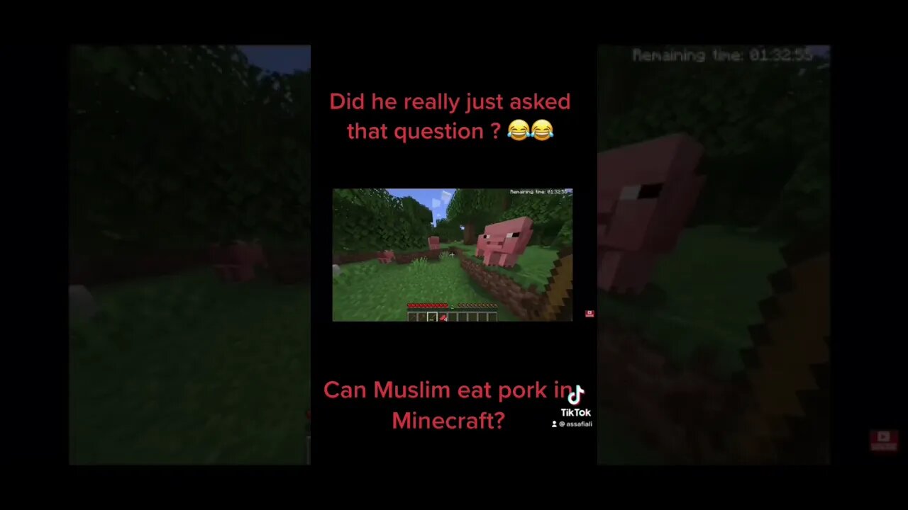 Can Muslim eat pork in Minecraft? #youtubeshorts #short #tiktok