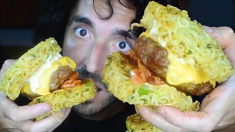 GIANT RAMEN BURGER * World's BEST * ASMR | Nomnomsammieboy