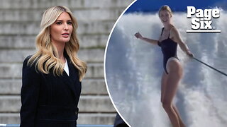 Ivanka Trump shows off her figure in plunging black swimsuit while surfing on family vacation