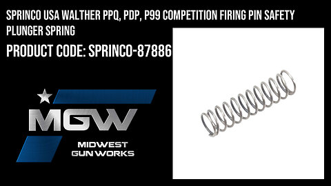 Sprinco USA Walther PPQ, PDP, P99 Competition Firing Pin Safety Plunger Spring - SPRINCO-87886