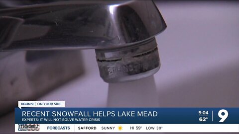 Recent snowfalls may slow water level decline at Lake Mead