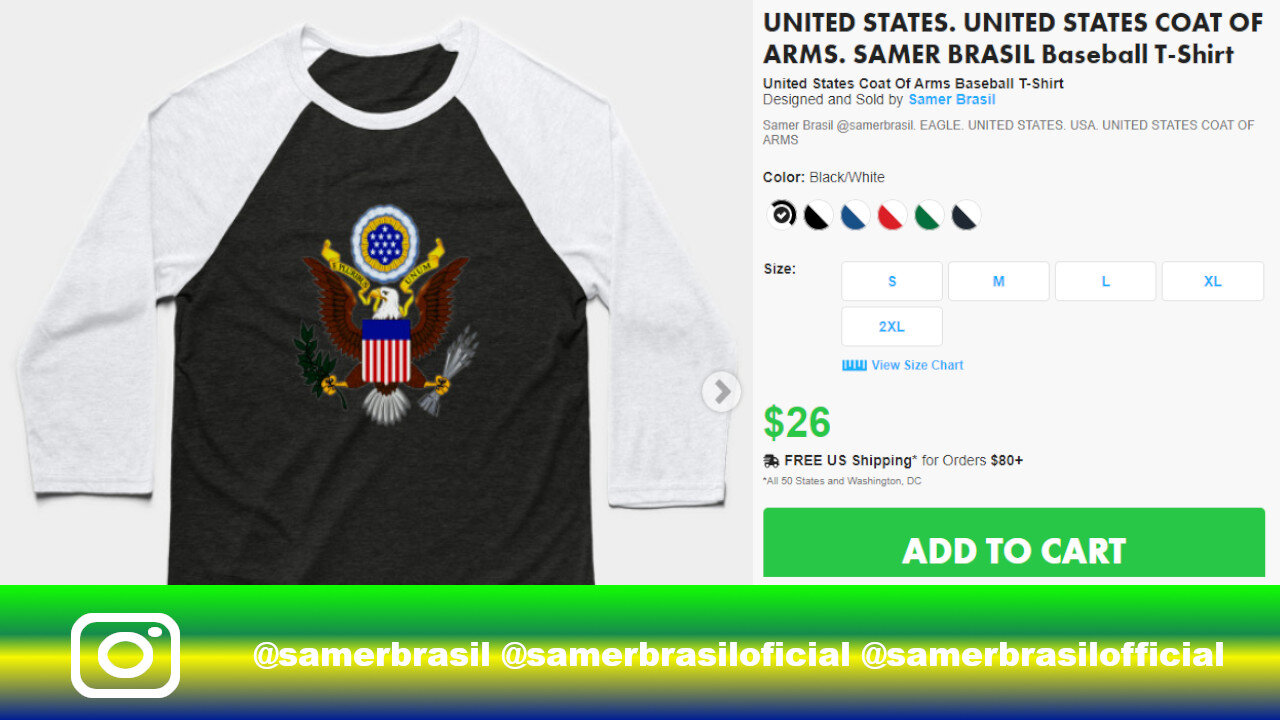 UNITED STATES. UNITED STATES COAT OF ARMS. @SAMERBRASIL. USA. TEEPUBLIC REVIEW #10