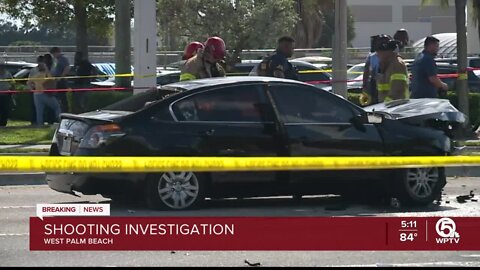 3 hurt after brazen shooting, crash on busy West Palm Beach street