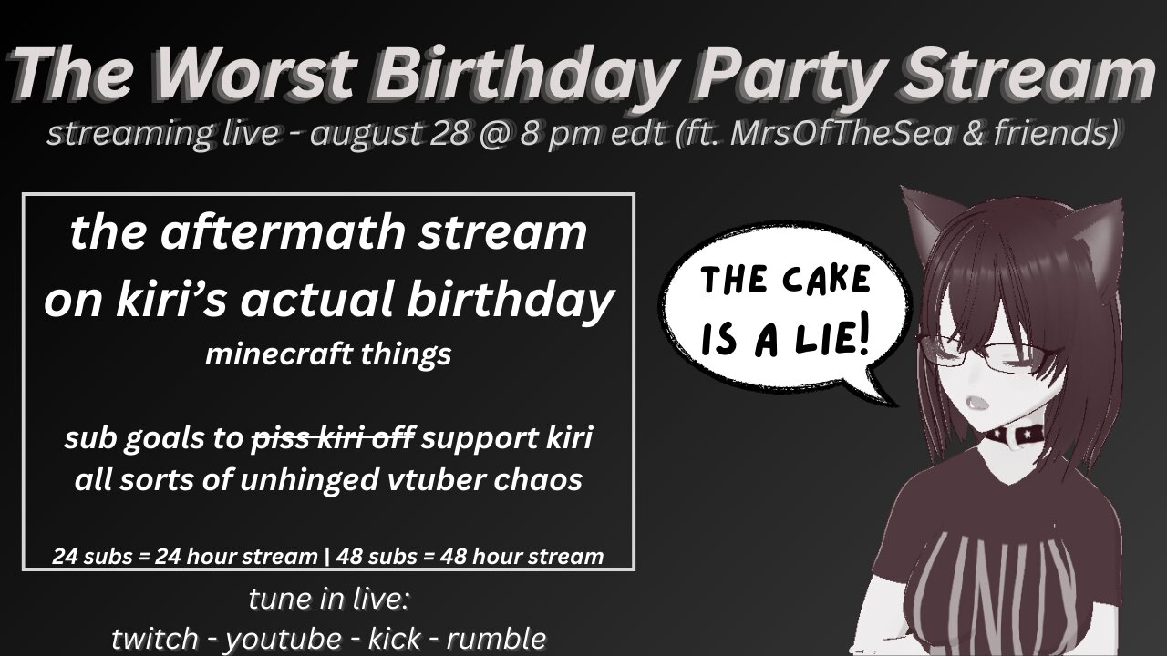 The Worst Birthday Party Ever Aftermath Stream (Kiri's Actual Birthday)