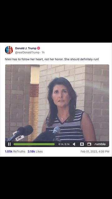Donald J. Trump Nikki has to follow her heart, not her honor. She should definitely run!