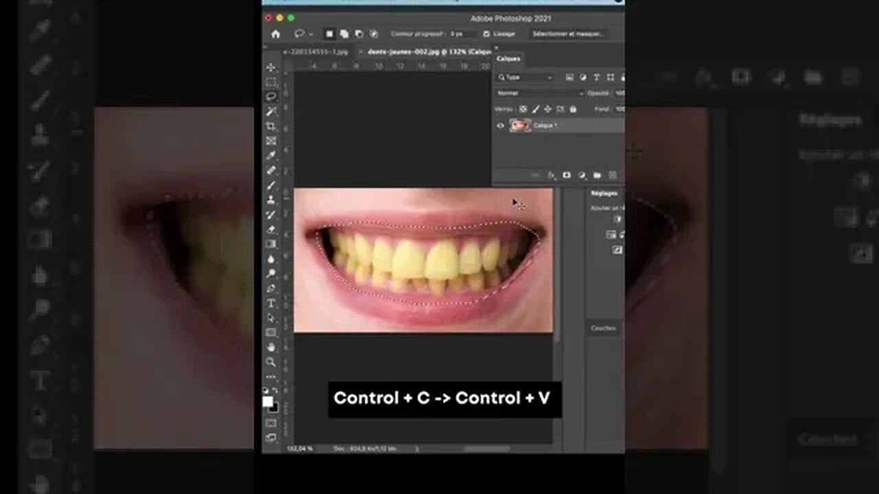 Adobe Photoshop Tutorial Perspective ( Whiten Teeth in Photoshop)#shorts