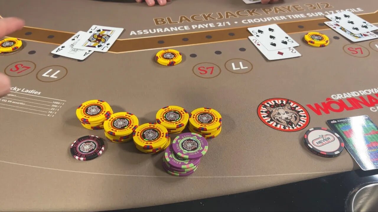 $4,000 Blackjack Live - Le Grand Royal Wolinak En Direct