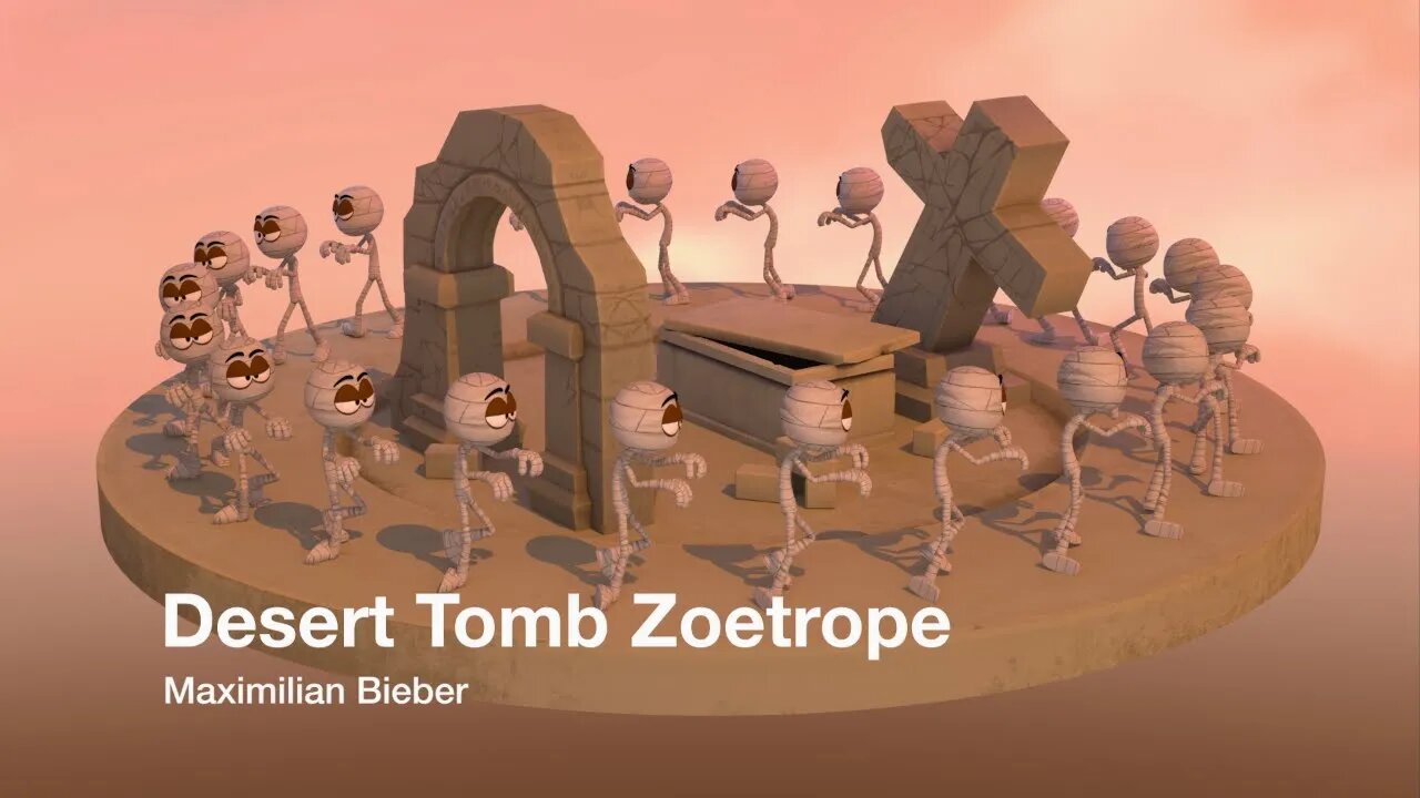 Desert Tomb Zoetrope Loop - 3D Animation - Zeitbasierte Medien - Autodesk Maya