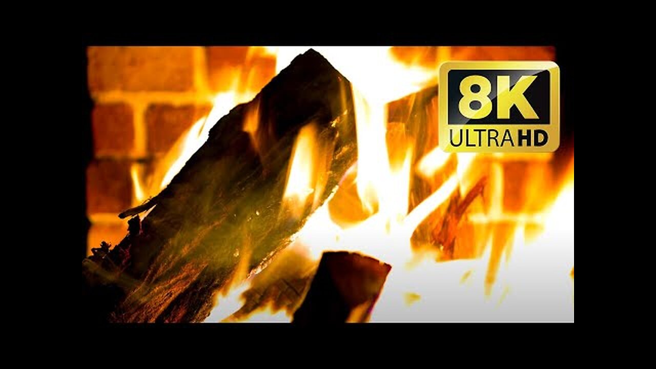 Fireplace sound 1 hour 8K Relaxation ASMR