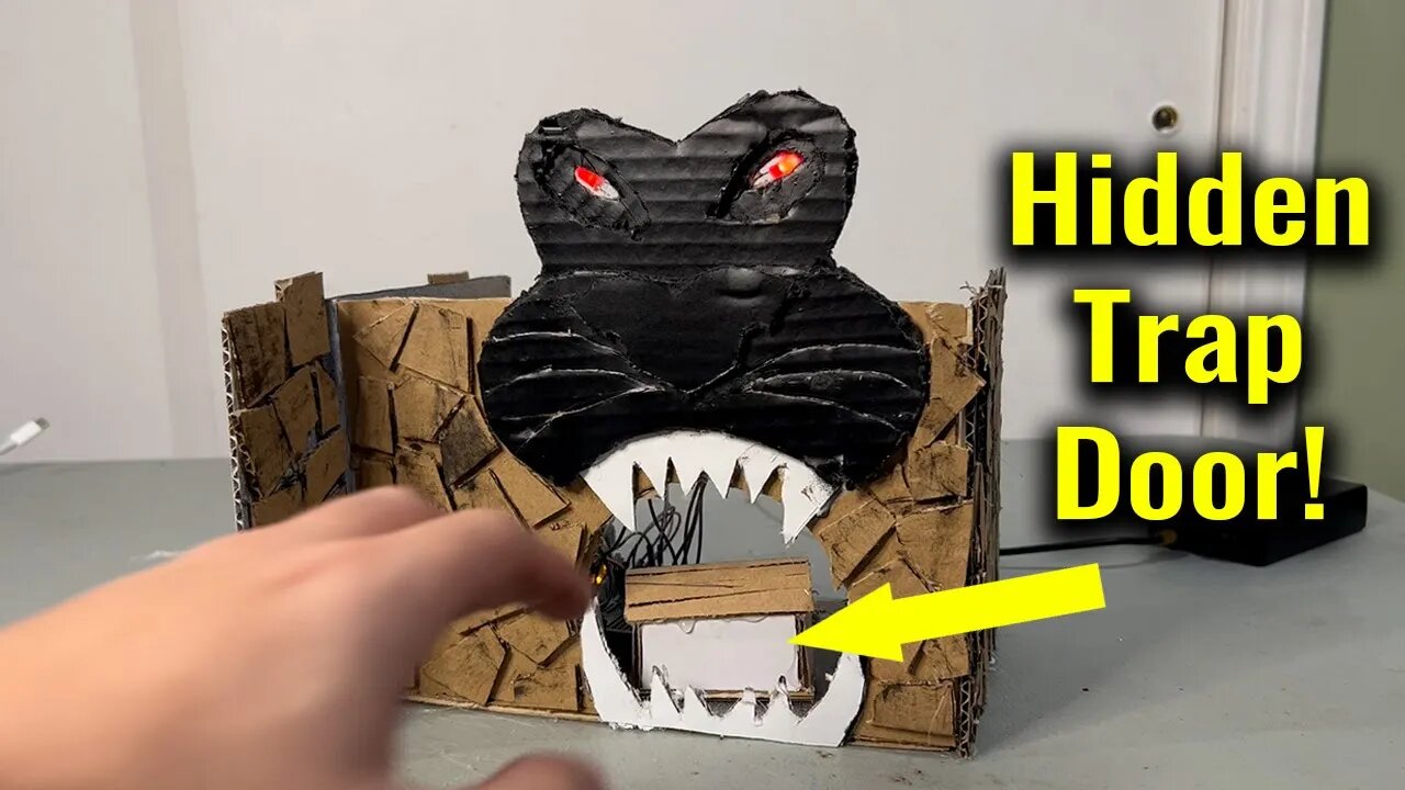 DIY Cardboard Treasure Cove - Motion Activated Trap Door!