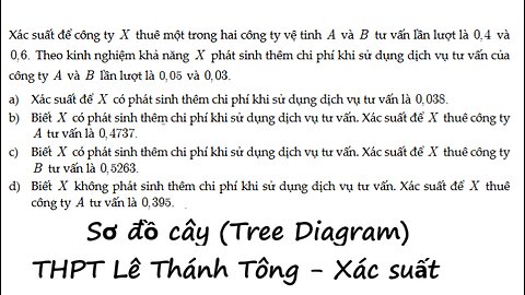 THPT Lê Thánh Tông: Xác suất để công ty X thuê một trong hai công ty vệ tinh A và B tư vấn