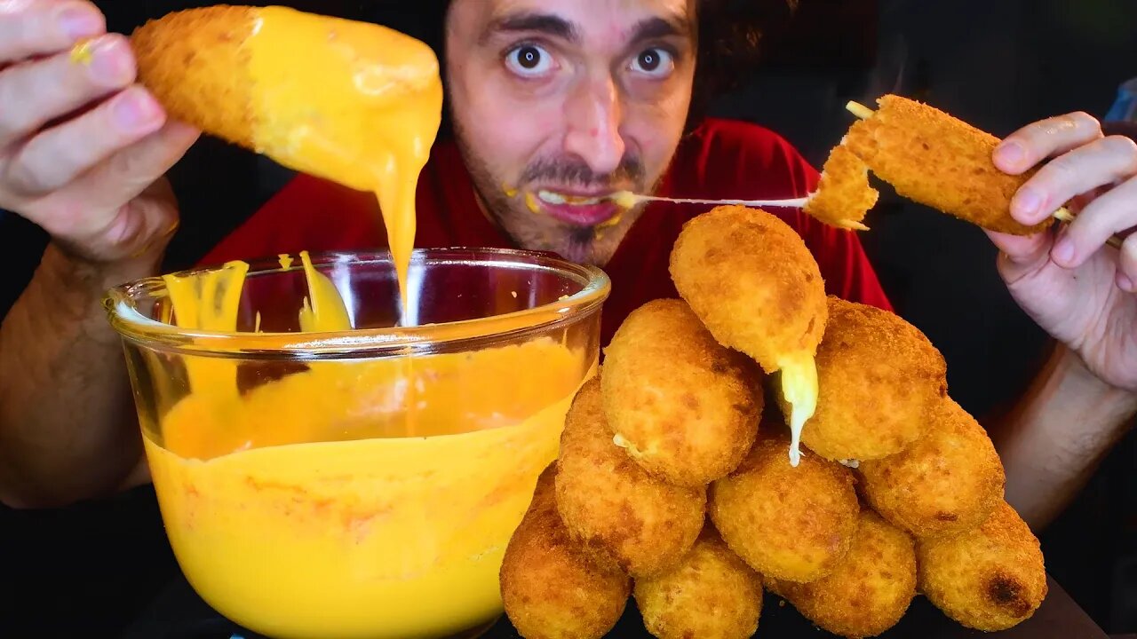 CHEESE SAUCE + MOZZARELLA CORN DOGS * ASMR MUKBANG NO TALKING * | NOMNOMSAMMIEBOY