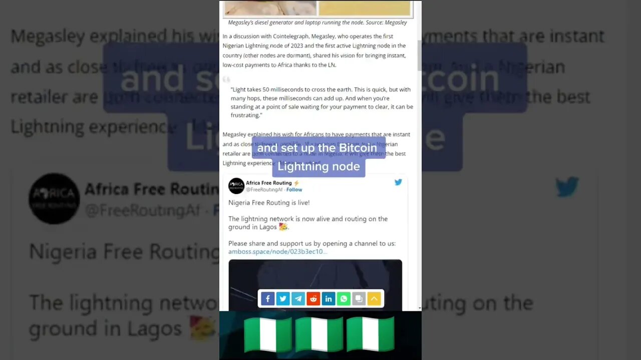 Nigeria 1st Bitcoin lightning node #crypto #blockchain #africa #nigeria #btc #adoption #technology