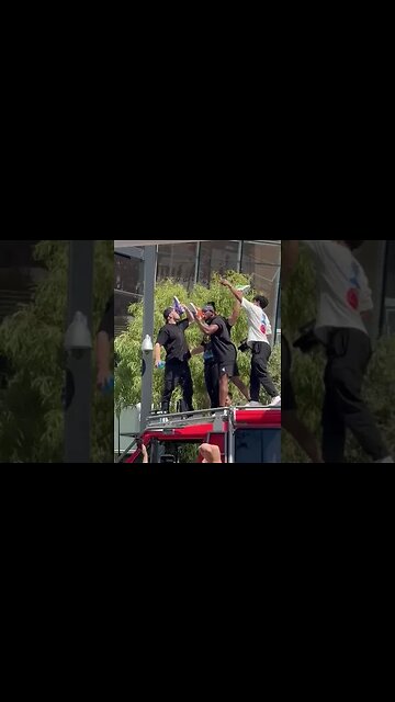 Tai doing shoeies of Prime with KSI and Logan Paul before stylized weigh ins