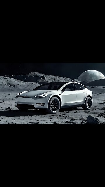 First Tesla Landed On The Moon!!!