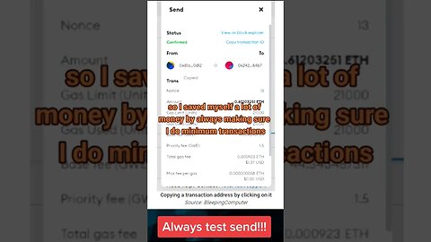 Always test send in metamask #shorts #crypto #bitcoin #metamask #btc #blockchain #