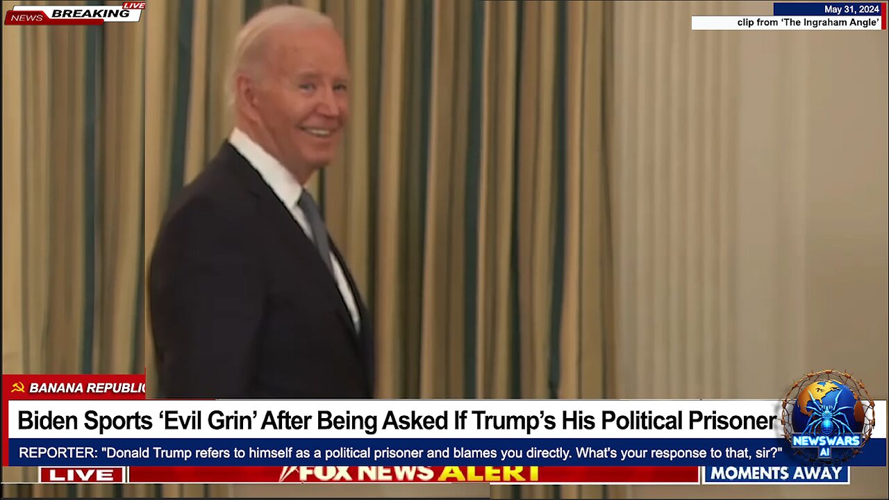 Biden Sports ‘Evil Grin’ After Being Asked If Trump’s His Political Prisoner ~ TrumpRap.com